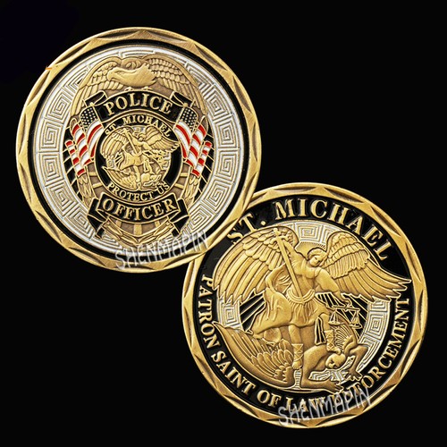 10PCS Michael Collectibles Challenge Coin Police Officer Protect US - Picture 2 of 11