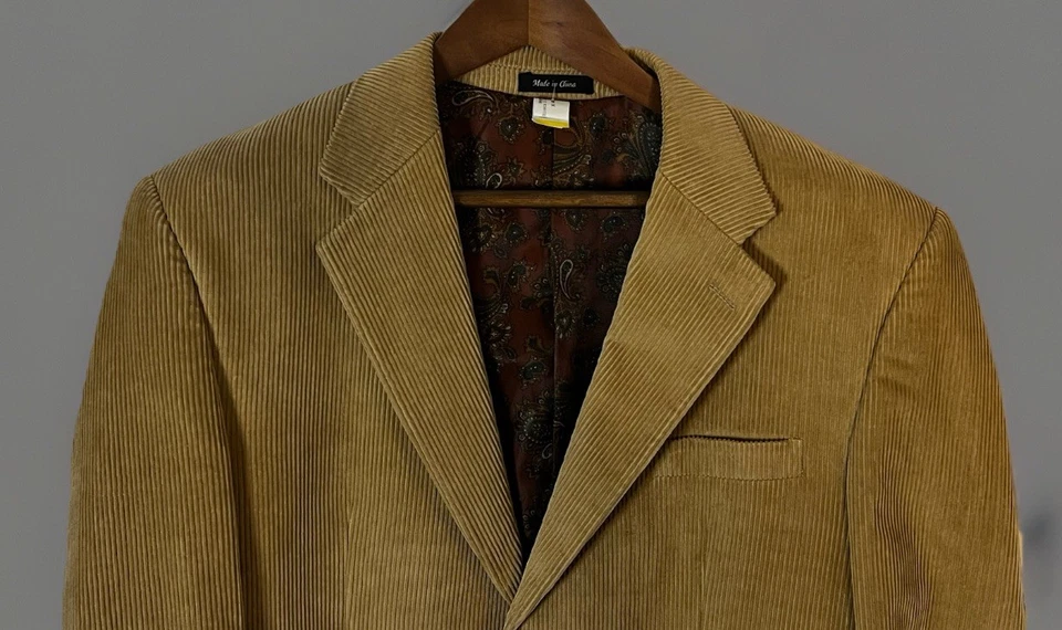 Vintage Lauren Ralph Lauren  Corduroy Blazer Tan Men 42S Sport Coat - Image 2 of 4