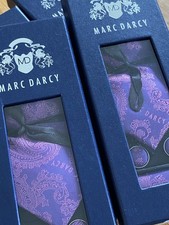 Marc Darcy Purple Paisley Tie, Pocket Square & Cufflinks