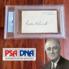 FRANKLIN D. ROOSEVELT Autograph WHITE HOUSE Card Signed as POTUS * PSA