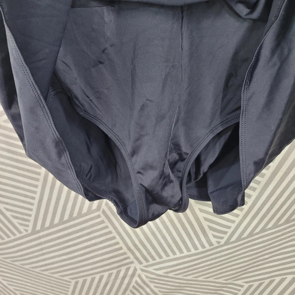 Vintage 90s Swim Suit Dress Plus Size 18W 18 Teal Blue Black Wirefree Bra - Image 4 of 4