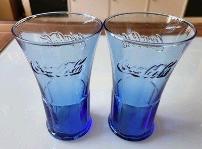 2 St. Coca-Cola Gläser, Blau - guter Zustand 