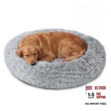 Calming Dog Beds Large Sized Dog, 36.0"L x 36.0"W x 8.0"Th 01 - Smoke Grey