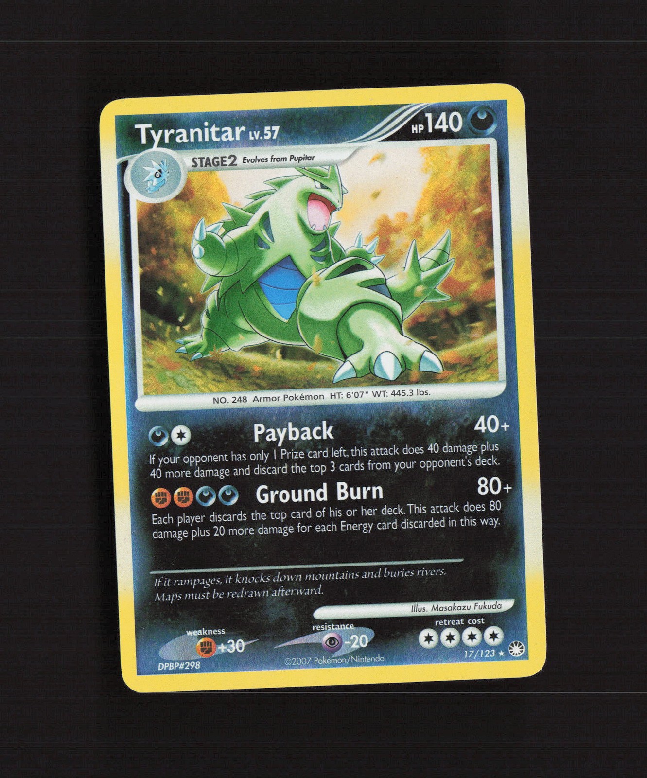 Tyranitar 17/123 Mysterious Treasures Reverse Holo Rare Pokemon Card LP
