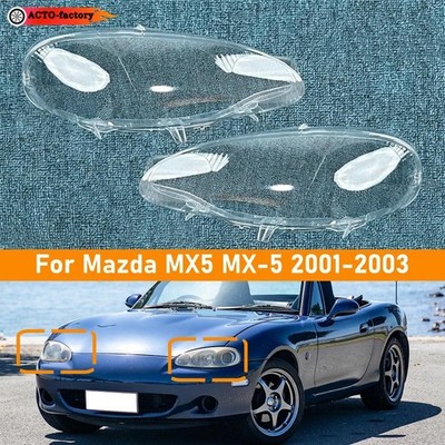 Car Headlight Lens Cover Transparent Lampshade For Mazda MX5 MX-5 2001-2003