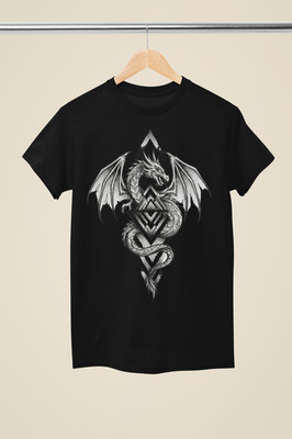 T-Shirt Flying Dragon Tattoo inspiriert schwarz