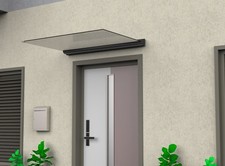 SCHARTEC Glas Vordach Haust&uuml;rvordach Haust&uuml;r &Uuml;berdachung Glasvordach Beleuchtung