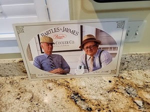 1980s BARTLES & JAYMES WINE COOLER Cardboard Advertising BAR SIGN Vintage