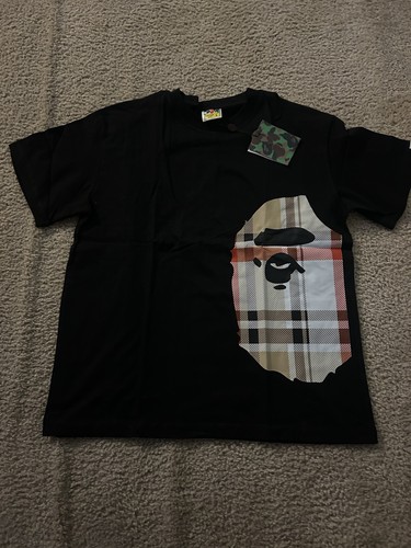 A Bathing Ape Black Cotton Jersey Ape Head Graphic Logo Crew Neck Tee Men's M