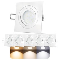 6X QF-2 Deckenspot Mit Lumiflex Led 4W Mit Drei Lichtmodi Schwenkbar Weiß Lampe