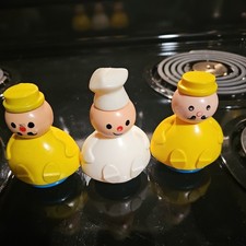 Vintage Fisher Price Three Men in A Tub People Lot of 3 1970s