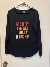 Old Navy Women's Black Long Sleeve Pajama Top Size L