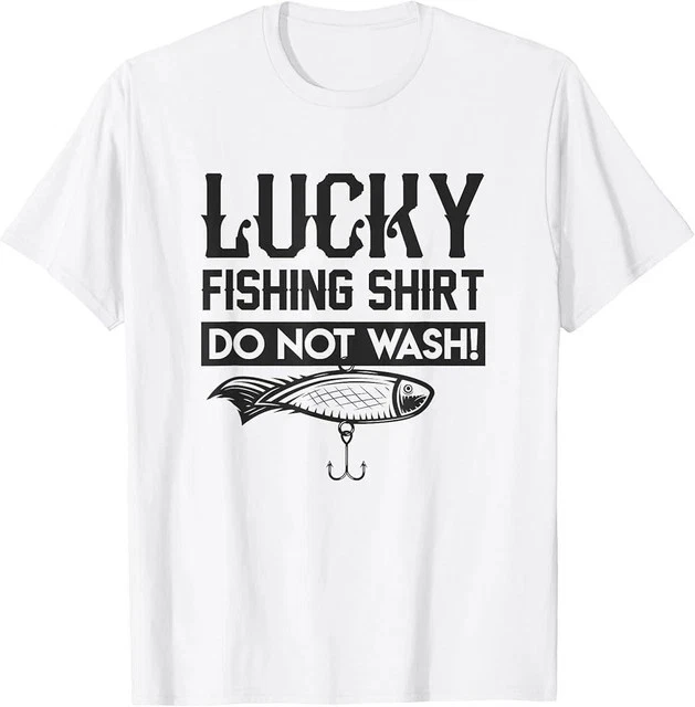Fly, Bass or Bait Fishing Funny Fisherman Lucky Fishing T-Sh Size L & XL T-Shirt
