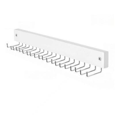Wall-Mounted Belt and Tie Hanger Wood Space-Saving Belt Rack with 20 Rotatin