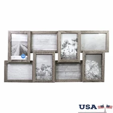 8 Opening Rustic Collage Photo Frame 4x6 Pictures Wall Tabletop Display New