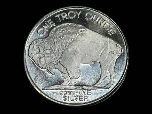 1 Oz .999 BU Fine Silver Buffalo Round.  (3/13-6)