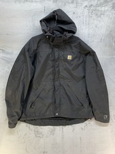 Carhartt Heavy Duty Jacket Black Storm Defender Shoreline Coat Size 2XL Tall
