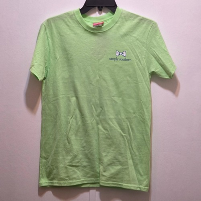 #ad Simply Southern Lime Green T Shirt Let All That You Do Be Done In Love Small New $14.99