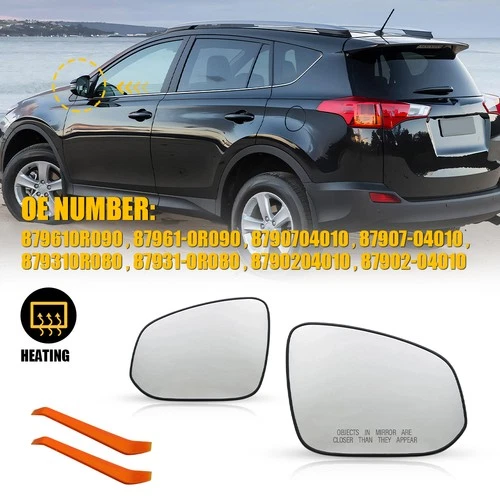 2PCS Mirror Glass Set Heated Left Right For 2016-2021 Toyota Tacoma 2013-18 RAV4
