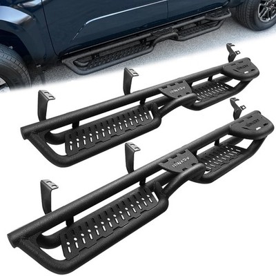 Two Raised Step Running Boards For 22-26 Toyota Tundra Double Cab Drop 4-Step