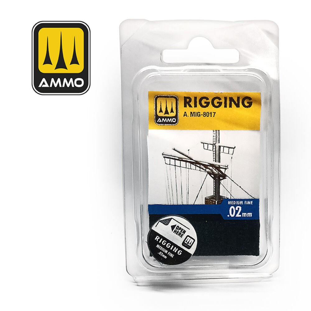 Ammo MIG A.MIG-8017 Rigging Medium Fine 0,02mm New