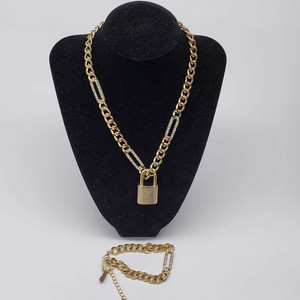 Authentic Louis Vuitton Lock & Key with Unbranded Gold Plated Chain Necklace