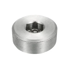 1Pcs Socket Pipe Plug, NPT 2"Stainless Steel Hex Thread Pipe Caps, Silver