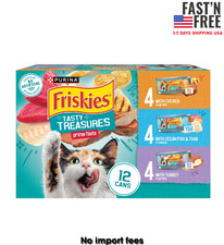 Friskies Gravy Tasty Treasures Prime Filets, Wet Cat Food, 12 Pack, 5.5 oz Cans