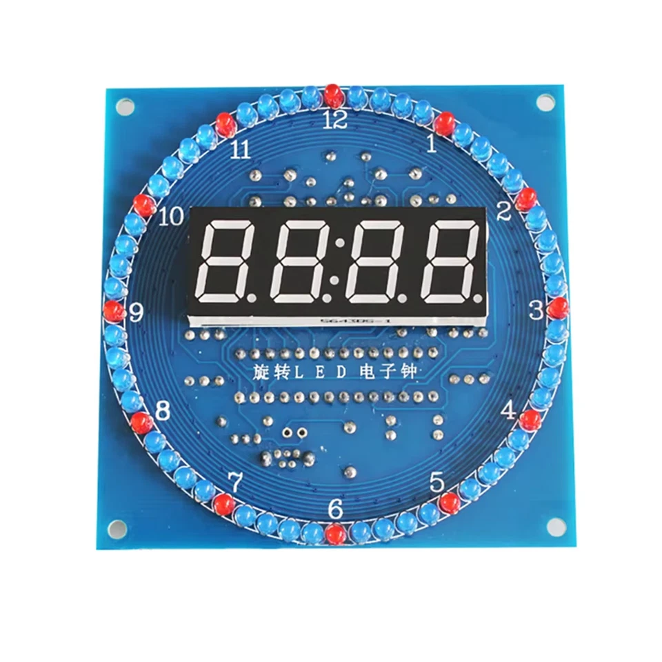 Rotating LED DIY Electronic Clock Kit DS1302 Digital Clock Light Controlled Temp - Image 4 of 4