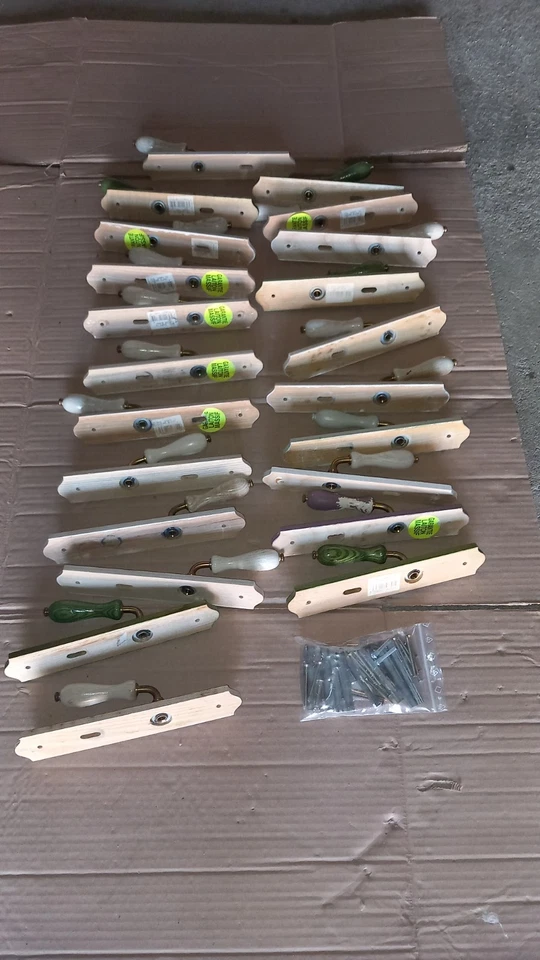 poignées de porte en bois et laiton + plaques de propreté - Photo 3/3