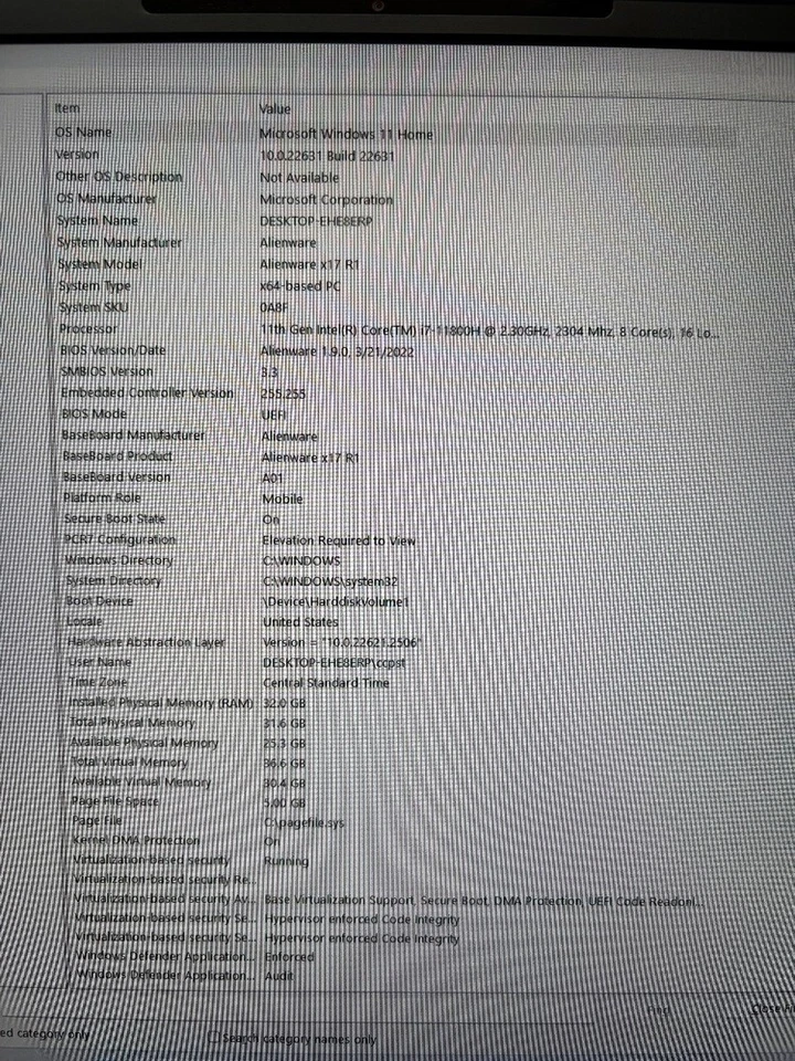 Alienware X17 R1 Reburbished Intel Core i7 11ª Gen 2.30ghz 32gb 1TB SSD 17.3" Foto 2 de 4