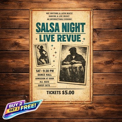 Salsa Concert Photo Collage Poster Metal Art Tin Sign