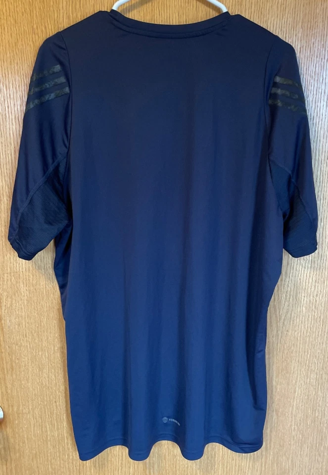 Camisa Adidas Running Own The Run Para Hombres Aeroready Azul Manga Corta Talla 2XL Foto 2 de 4