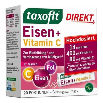 -SALE- TAXOFIT Eisen+Vitamin C Direkt Granulat 20 St. PZN 19080556 NEU