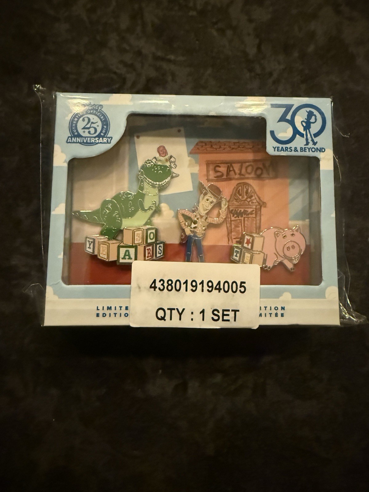 Toy Story 30th Anniversary Pin Set of Woody Rex & Hamm – LE 1965