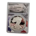 2024 W Proof American Silver Eagle Dollar Coin Anacs Pr70 Dcam Flag Lable