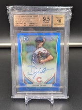 2014 Bowman Chrome Draft Dylan Cease 1st Chrome Blue Refractor Auto BGS 9.5/10