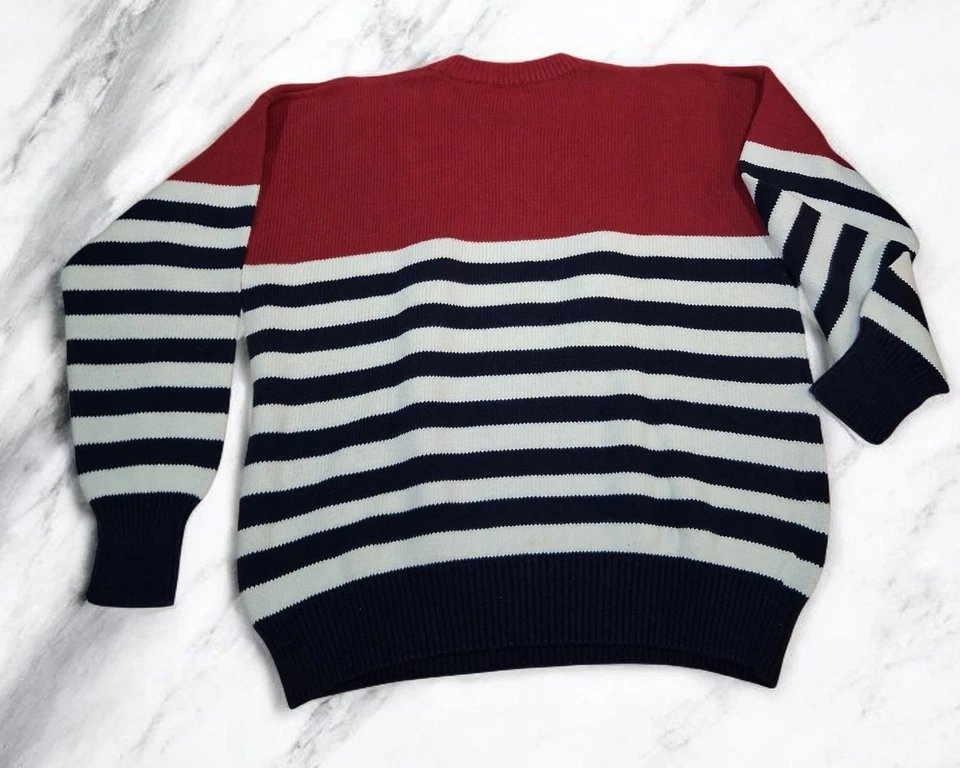 VTG 90s era Structure colorblock sweater Large MENS Red White Blue America - Image 2 of 4