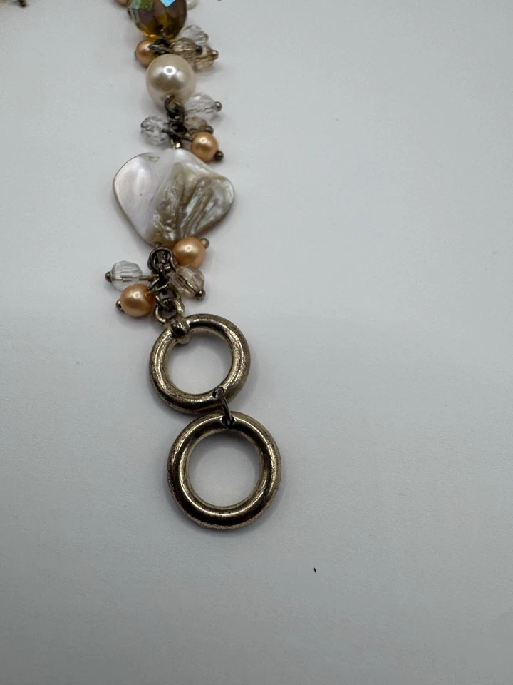 Pulsera Premier Designs Firmada Concha Cuentas Blancas y Doradas Moda Mujer Foto 4 de 4