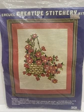 New Vintage Hanging Plant Pattern Crewel Creative Stichery Kit By Vogart Crafts