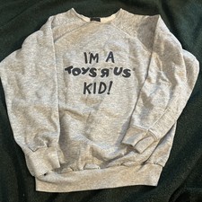 Vintage 80's I'm a Toys "R" us Kid Red L Crewneck Sweatshirt neck rib cut off