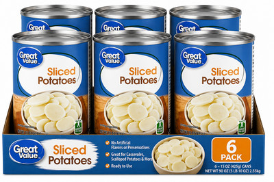 Great Value Sliced Potatoes, 15 oz Can, 6 Pack