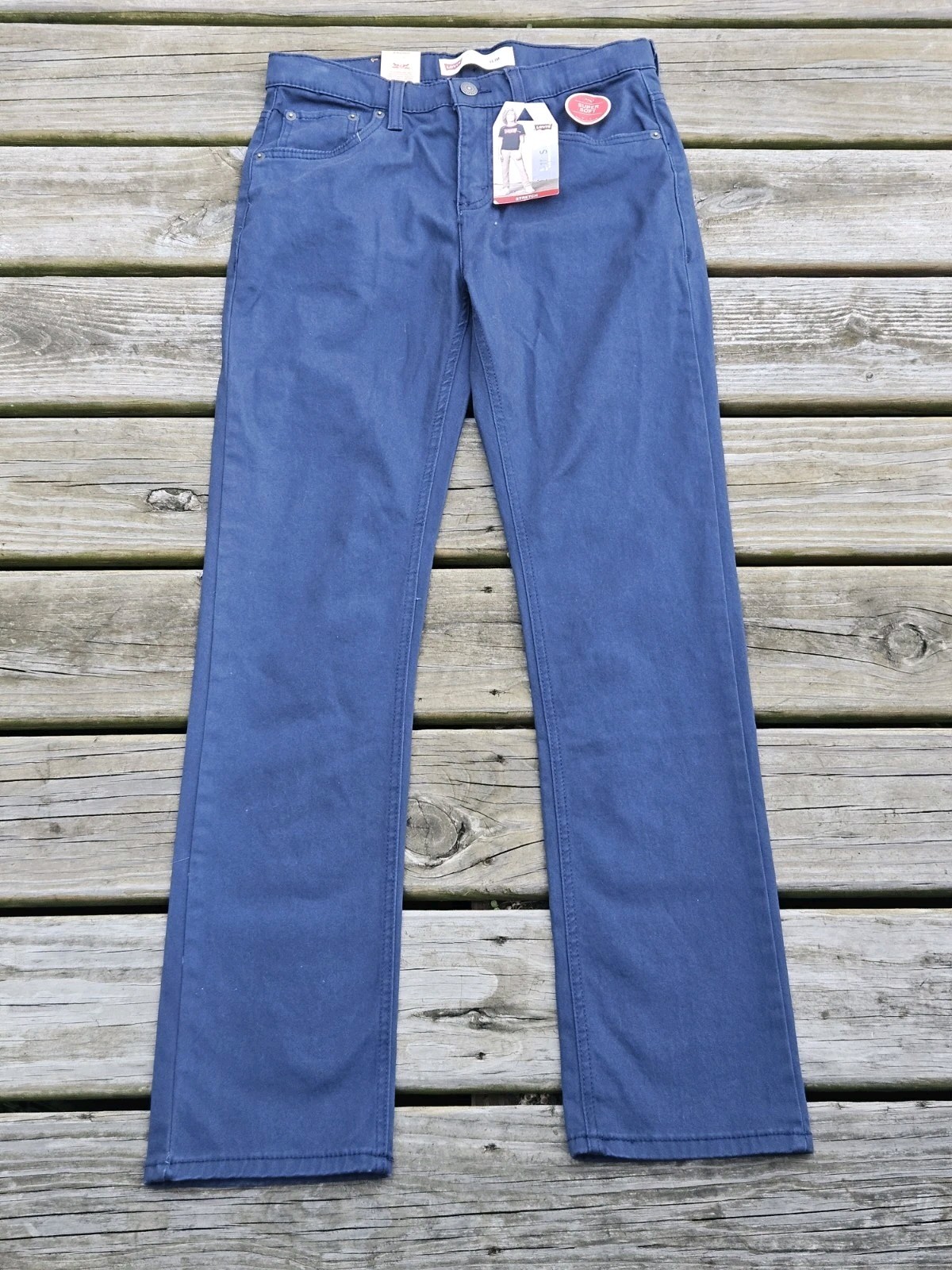 Levis Boys Youth Kids 511 Slim Fit 5 Pocket Denim Blue Jeans Pants -18 Regular