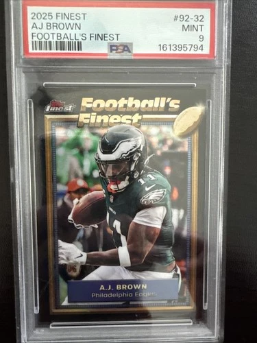 2025 Topps Finest AJ Brown 1992 Finest SSP /92 PSA 9 Eagles 06/92 Football