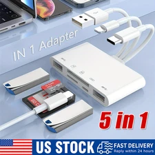 5 in 1 Memory Card Reader USB 3.0 OTG Adapter SD Card Reader For iPhone/iPad LOT
