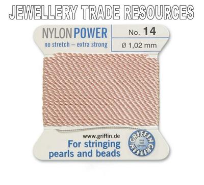 HELLROSA NYLON POWER SEIDENFADEN 1,02 mm SCHNURPERLEN & PERLEN GRIFFIN 14