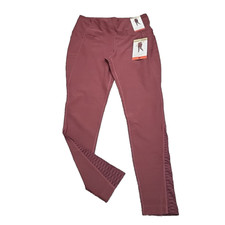 Mondetta Womens High Waist Active Pull On Leggings Medium Size Wine Yoga Pants