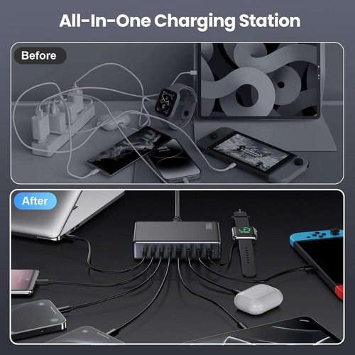 Multi-Device GaN IV USB Charger Block: 8 Ports and 200W Fast Charging Power - Picture 10 of 10