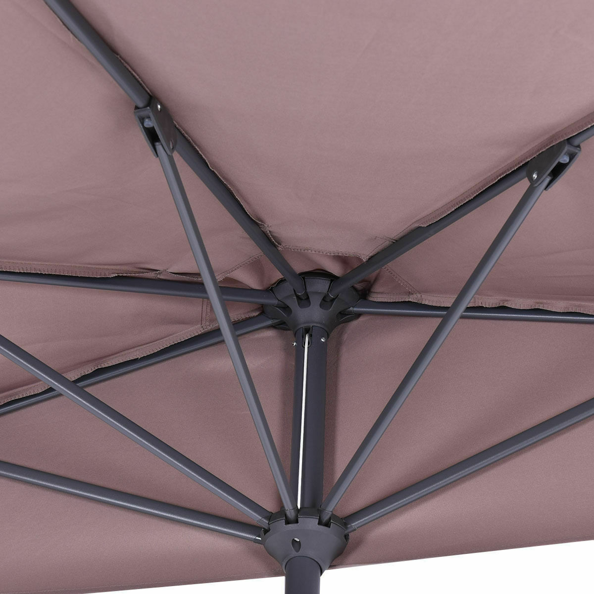 9 Foot Patio Half Umbrella Off The Wall Tilt Tan For Sale Online Ebay