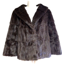 Vintage Hudson Bay Company Chocolate Brown Short W/3/4 Sleeve Fur Coat/jacket